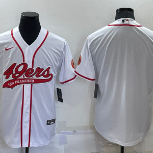 Men's San Francisco 49ers Blank White Baseball Nike Jersey