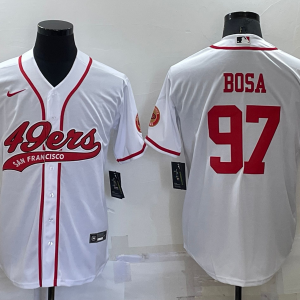 Men's San Francisco 49ers #97 Nick Bosa White Baseball Nike Jersey