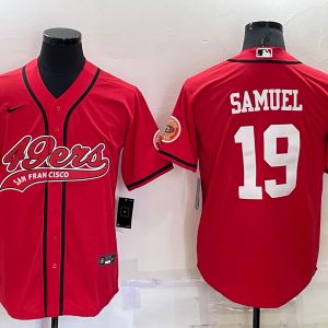 Men's San Francisco 49ers #19 Deebo Samuel Red Baseball Jersey