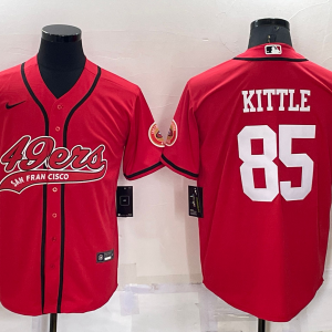 Men's San Francisco 49ers #85 George Kittle Red Baseball Nike Jersey