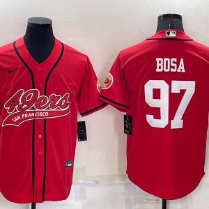 Men's San Francisco 49ers #97 Nick Bosa Red Baseball Nike Jersey