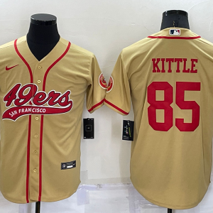 MLB San Francisco 49ers #85 George Kittle Gold Baseball Nike Jersey