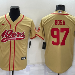 Men's San Francisco 49ers #97 Nick Bosa Gold Baseball Nike Jersey