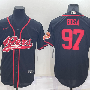 Men's San Francisco 49ers #97 Nick Bosa Black Baseball Nike Jersey