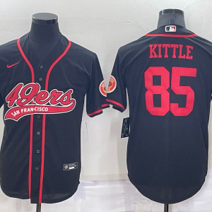 Men's San Francisco 49ers #85 George Kittle Black Baseball Nike Jersey