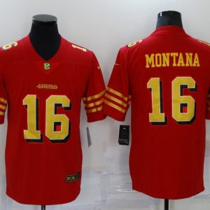 Men's San Francisco 49ers #16 Montana Red/Gold Vapor Untouchable Limited Jersey