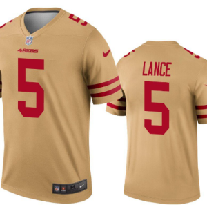 Men's San Francisco 49ers #5 Trey Lance Gold Inverted Legend Limited Jersey