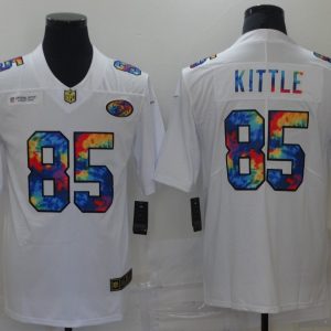 Men's San Francisco 49ers #85 George Kittle White Crucial Catch Limited Jersey