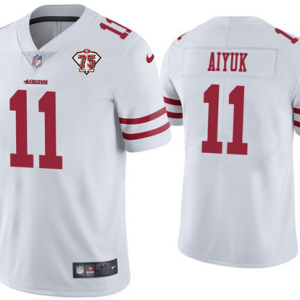 Men's San Francisco 49ers #11 Brandon Aiyuk White 2021 75th Anniversary Vapor Untouchable Limited Jersey