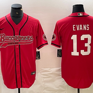 Men's Tampa Bay Buccaneers #13 Mike Evans Red Cool Base Baseball Stitched Jersey