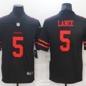 Men's San Francisco 49ers #5 Trey Lance 2021 NFL Draft Black Vapor Untouchable Limited Jersey