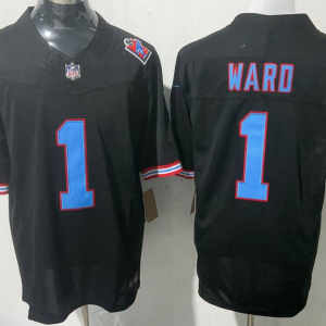 Men's Tennessee Titans #1 Cameron Ward Black 2025 Draft F.U.S.E. Vapor Limited Jersey