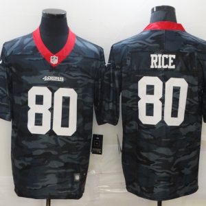 Men's San Francisco 49ers #80 Jerry Rice 2020 Black Camo Limited Jersey