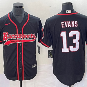 Men's Tampa Bay Buccaneers #13 Evans Black Baseball Nike Jersey