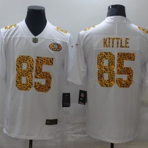 Men's San Francisco 49ers #85 Kittle White Leopard Limited Jersey