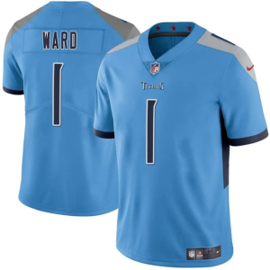 Men's Tennessee Titans #1 Cameron Ward Blue 2025 Draft Vapor Untouchable Limited Jersey