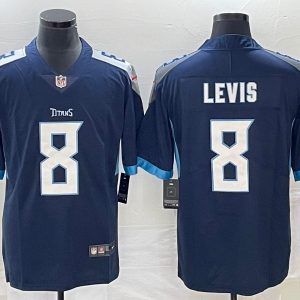 Men's Tennessee Titans #8 Will Levis Navy 2024 F.U.S.E. Vapor Limited Jersey