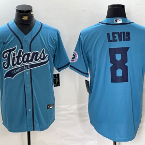 Men's Tennessee Titans #8 Will Levis Blue Baseball Nike Jersey