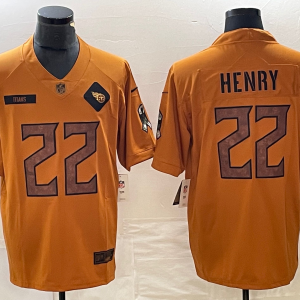 Men's Tennessee Titans #22 Derrick Henry 2023 Brown Salute To Service Limited Jersey