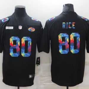 Men's San Francisco 49ers #80 Jerry Rice 2020 Black Crucial Catch Limited Jersey