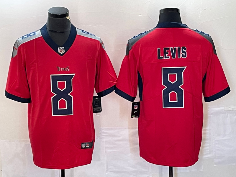 Men's Tennessee Titans #8 Will Levis Red Inverted Legend Limited Jersey