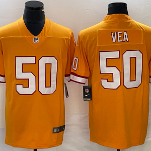 Men's Tampa Bay Buccaneers #50 Vita Vea Orange Throwback Vapor Untouchable Limited Jersey