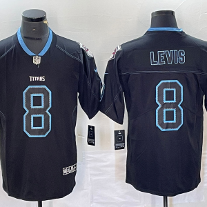Men's Tennessee Titans #8 Will Levis Navy Lights Out Color Rush Limited Stitched Jersey