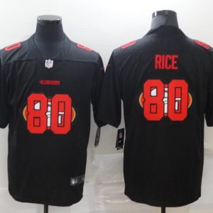Men's San Francisco 49ers #80 Jerry Rice Black Shadow Logo Limited Jersey