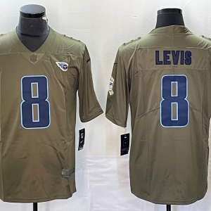 Men's Tennessee Titans #8 Will Levis Olive Salute To Service Limited Jersey