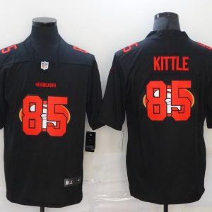 Men's San Francisco 49ers #85 Kittle Black Shadow Logo Limited Jersey