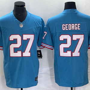 Men's Tennessee Titans #27 George Light Blue 2023 F.U.S.E. Vapor Limited Jersey