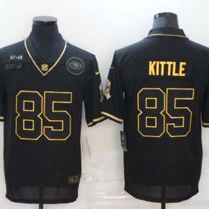 Men's San Francisco 49ers #85 Kittle 2020 Black/Gold Salute To Service Limited Jersey