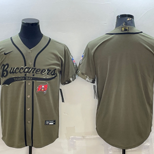 Men's Tampa Bay Buccaneers Blank 2022 Olive Salute To Service Baseball Nike Jersey