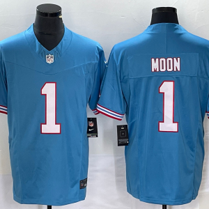 Men's Tennessee Titans #1 Moon Light Blue 2023 F.U.S.E. Vapor Limited Jersey