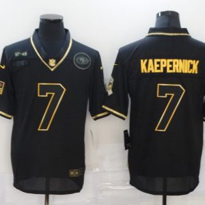 Men's San Francisco 49ers #7 Colin Kaepernick Black/Gold Salute To Service Limited Jersey