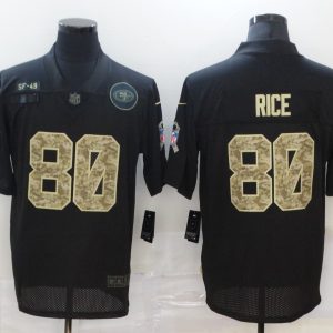 Men's San Francisco 49ers #80 Jerry Rice Black Camo Salute To Service Limited Jersey