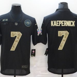 Men's San Francisco 49ers #7 Colin Kaepernick Black Camo Salute To Service Limited Jersey