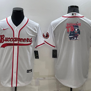 Men's Tampa Bay Buccaneers White Team Big Logo With Patch Baseball Nike Jersey