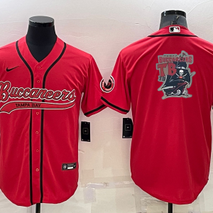 Men's Tampa Bay Buccaneers Red Team Big Logo With Patch Baseball Nike Jersey