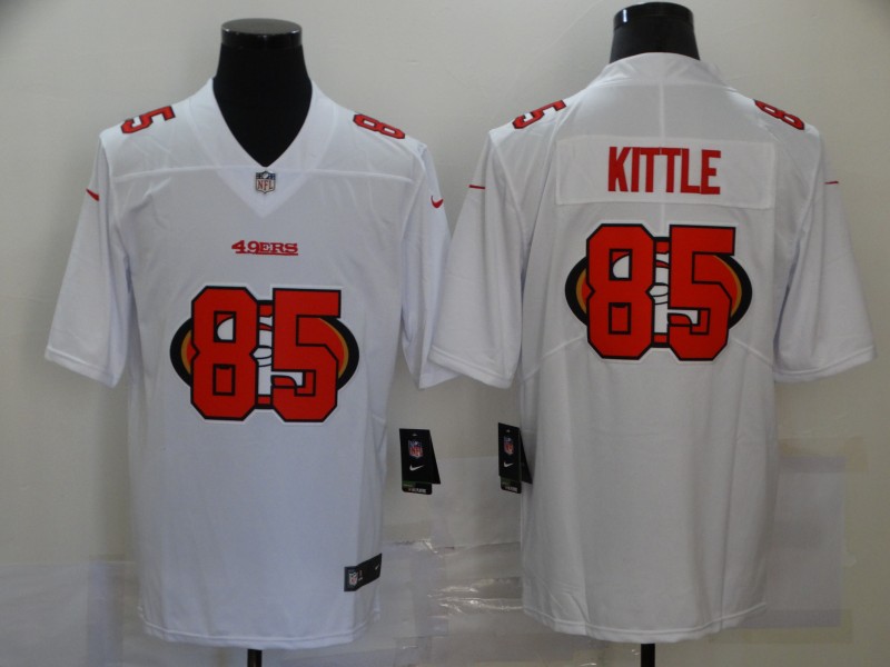 Men's San Francisco 49ers #85 Kittle White Shadow Logo Limited Jersey