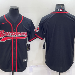 Men's Tampa Bay Buccaneers Black Blank Baseball Jersey