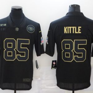 Men's San Francisco 49ers #85 Kittle 2020 Black Salute To Service Limited Jersey