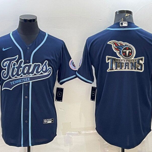 Men's Tennessee Titans Navy Big Logo With Patch Baseball Nike Jersey