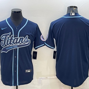 Men's Tennessee Titans Blank Navy Baseball Nike Jersey