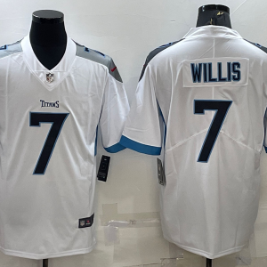 Men's Tennessee Titans #7 Willis White Vapor Untouchable Limited Jersey