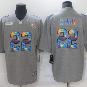 Men's Tennessee Titans #22 Derrick Henry 2020 Gray Crucial Catch Limited Jersey
