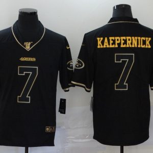 Nike San Francisco 49ers#7 Colin Kaepernick Black 2020 Golden Edition Limited Jersey