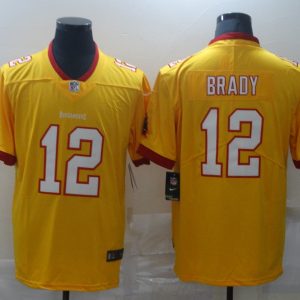 Men's Tampa Bay Buccaneers #12 Brady Yellow Vapor Untouchable Limited Jersey