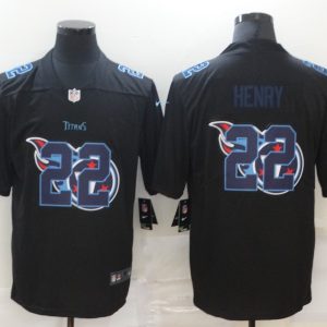 Men's Tennessee Titans #22 Derrick Henry Black Shadow Logo Limited Jersey