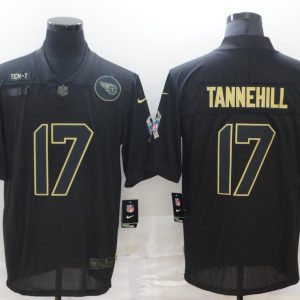 Men's Tennessee Titans #17 Ryan Tannehill 2020 Black Salute To Service Limited Jersey